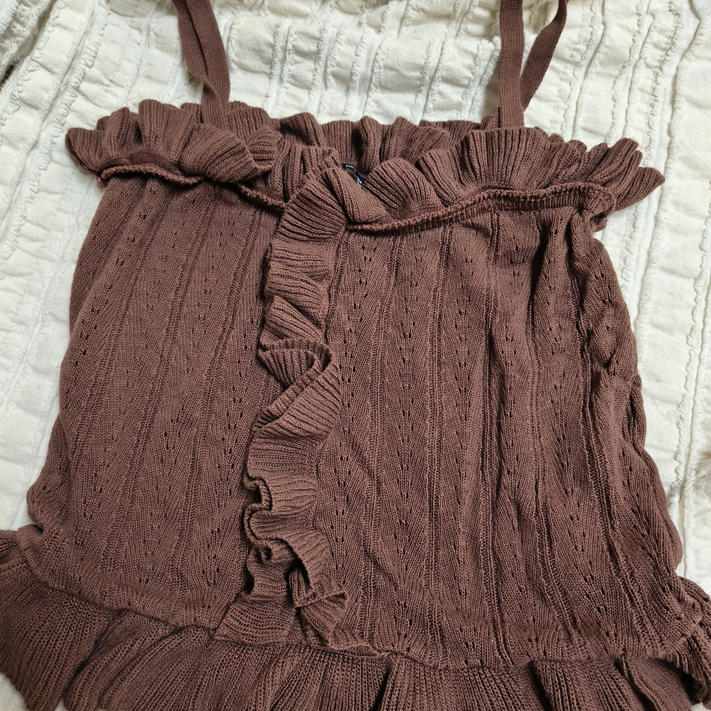 Zara Knit Top with Ruffles